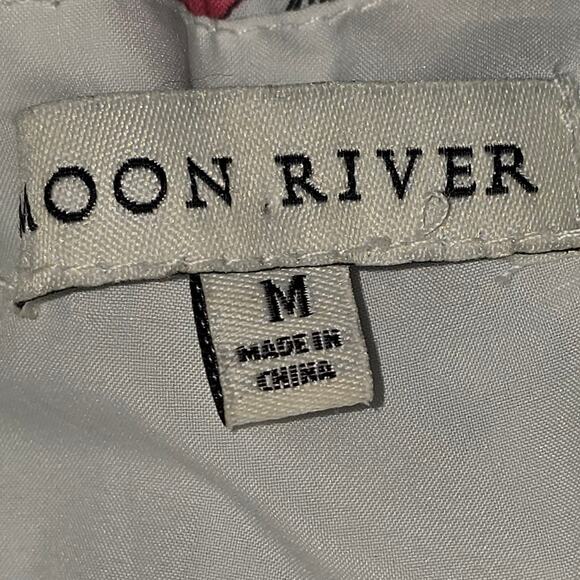 Anthropologie X Moon River Puff Sleeve Corset Midi Dress Ivory Multi Floral Med - Picture 10 of 11